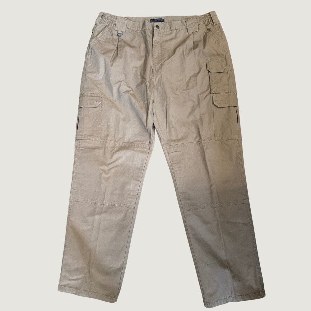 5.11 Tactical Mens 44x34 Khaki Cotton Canvas Cargo Pants Pleated Work‎ Hiking